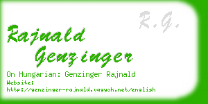 rajnald genzinger business card